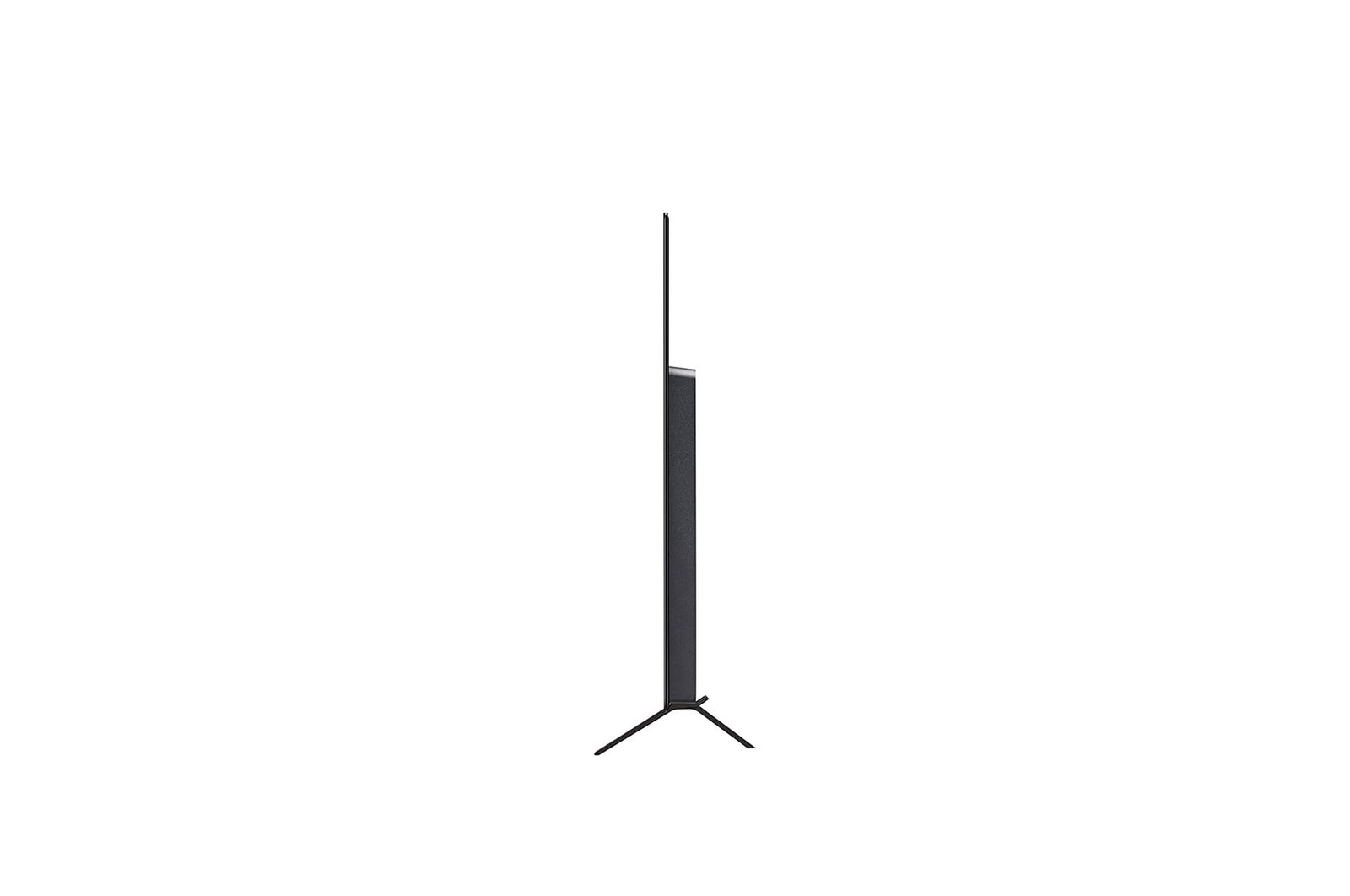 Seitenansicht des LG OLED AI B4 4K Smart TVs mit 45,9 mm schmalem Profil und 235 mm Standtiefenmaß.