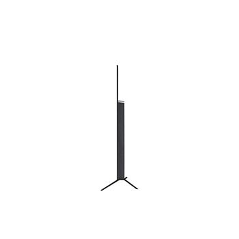 Seitenansicht des LG OLED AI B4 4K Smart TVs mit 45,9 mm schmalem Profil und 235 mm Standtiefenmaß.