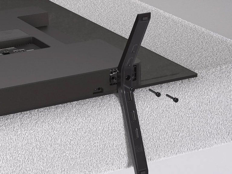 Installationsvideo zur Montage des Standfußes für den LG OLED evo AI B4 Fernseher.