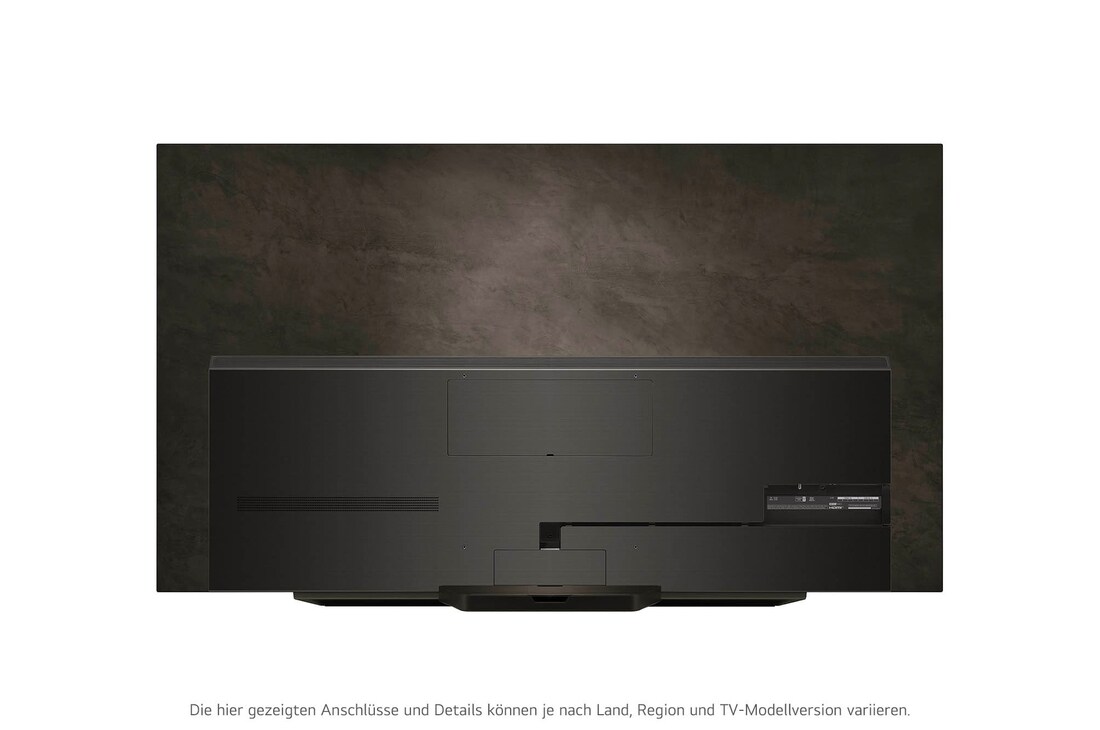 Rückansicht des LG OLED evo AI C4 4K Smart TV mit sichtbarem Standfuß und Anschlussfeld