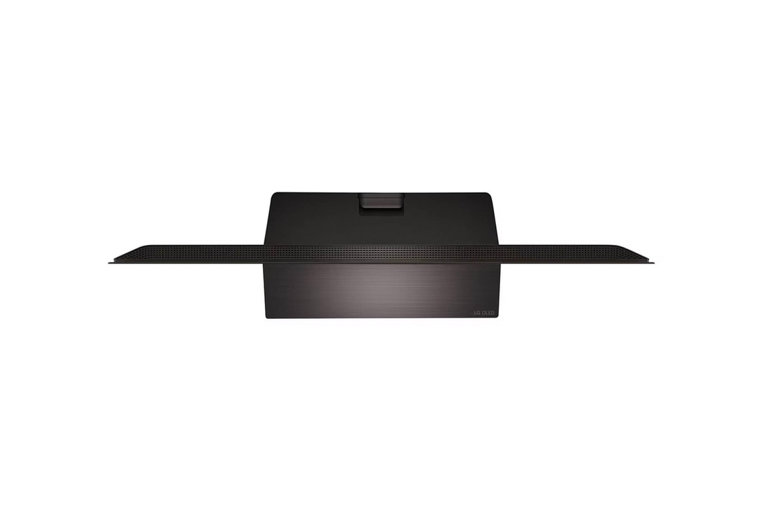 Draufsicht auf den LG OLED evo AI C4 4K Smart TV mit schlankem Design und sichtbarem Lautsprechergitter