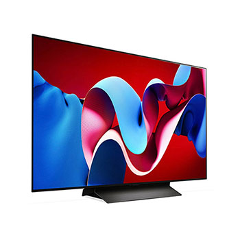 Stärkere Rechtsansicht des LG OLED evo AI C4 4K Smart TV mit tieferem Betrachtungswinkel und kräftigen Farben