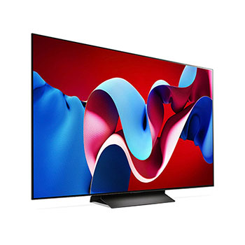 Stärkere Rechtsansicht des LG OLED evo AI C4 4K Smart TV mit tieferem Betrachtungswinkel und kräftigen Farben