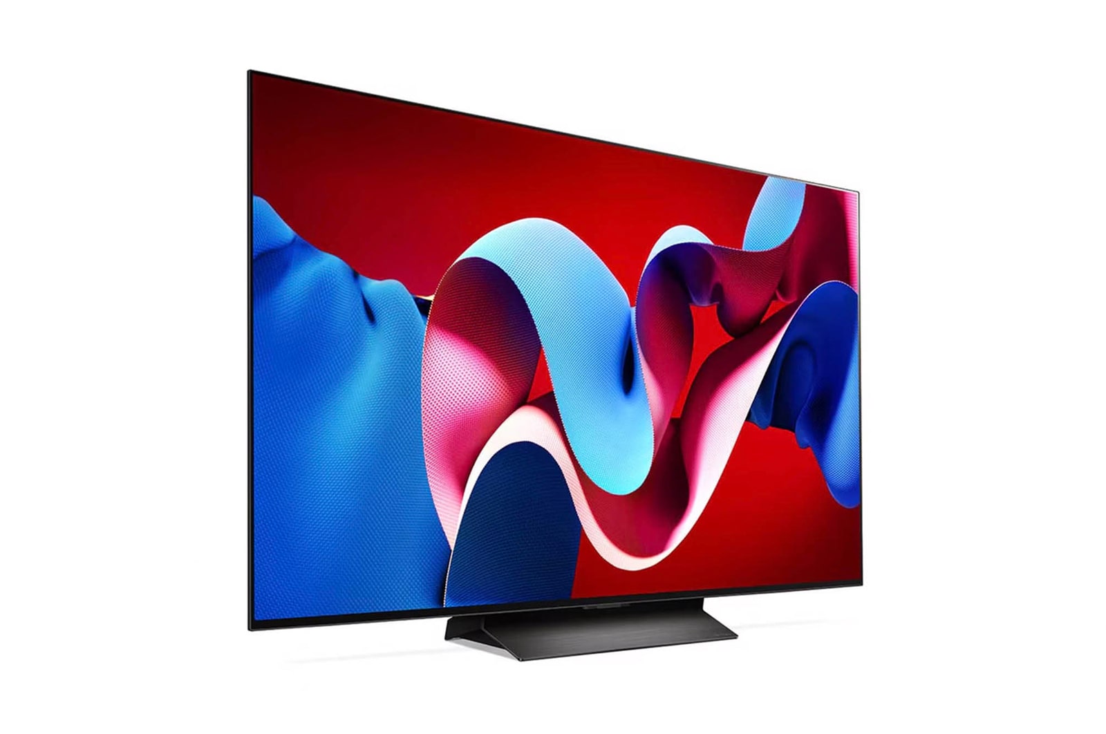 Stärkere Rechtsansicht des LG OLED evo AI C4 4K Smart TV mit tieferem Betrachtungswinkel und kräftigen Farben