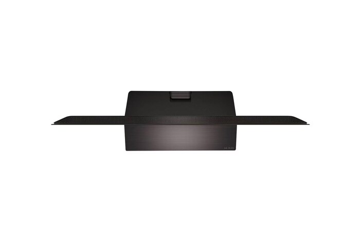 Draufsicht auf den LG OLED evo AI C4 4K Smart TV mit schlankem Design und sichtbarem Lautsprechergitter