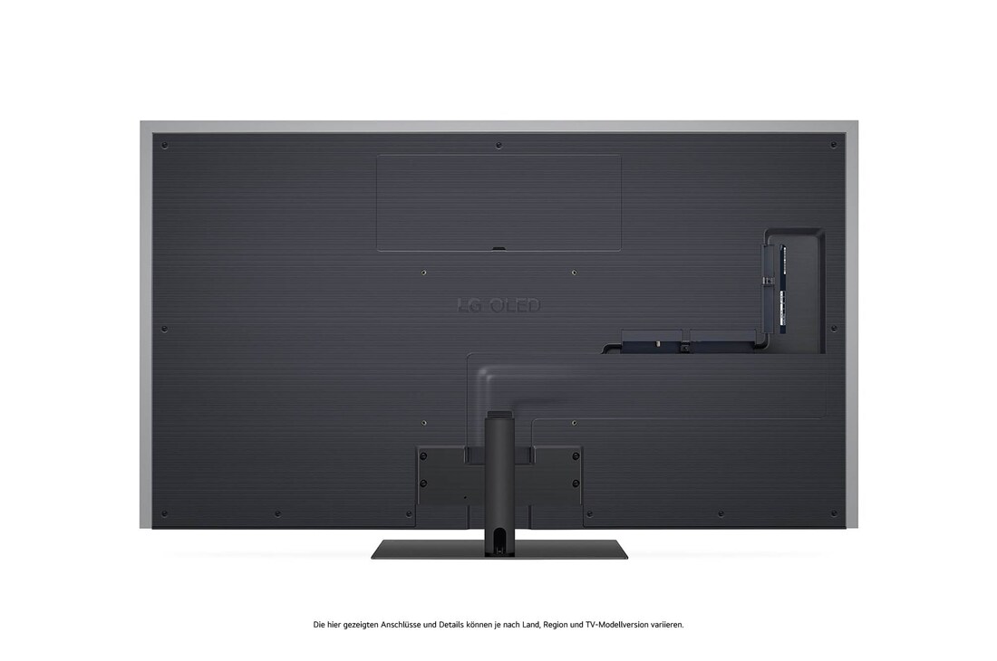 Rückansicht des LG OLED evo AI G4 4K Smart TV mit Kabelmanagement und Wandmontageoptionen.