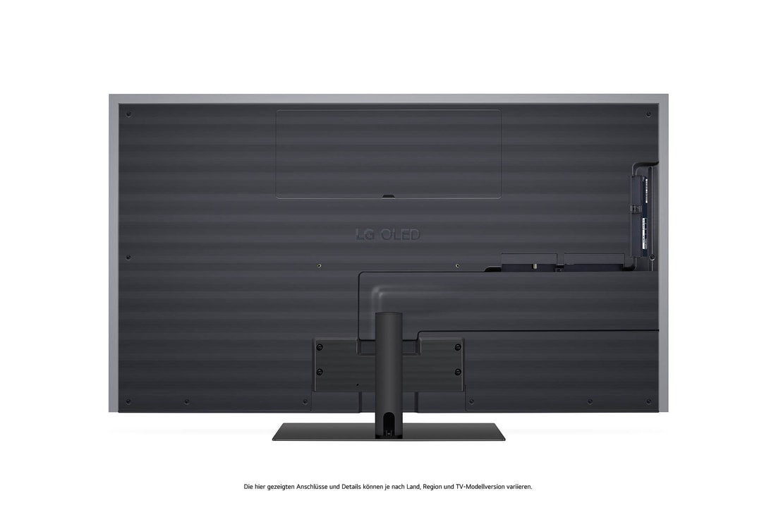Rückansicht des LG OLED evo AI G4 4K Smart TV mit Kabelmanagement und Wandmontageoptionen.