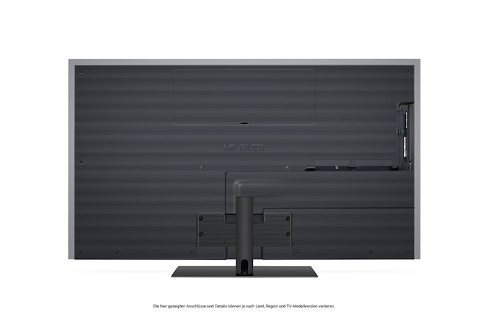 Rückansicht des LG OLED evo AI G4 4K Smart TV mit Kabelmanagement und Wandmontageoptionen.
