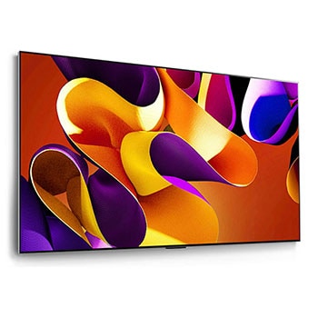 LG OLED evo AI G4 4K Smart Wand-TV aus stärker geneigtem rechten Blickwinkel mit nahtloser Wandintegration