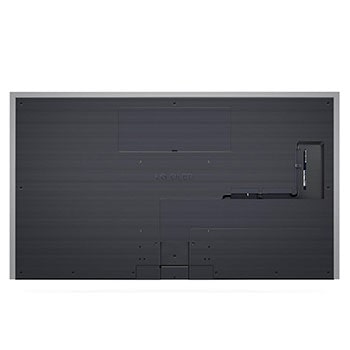 Rückansicht des LG OLED evo AI G4 4K Smart Wand-TVs mit aufgeräumtem Kabelmanagement und flacher Wandmontage