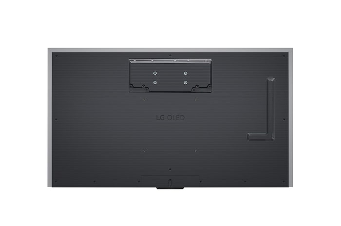 Rückansicht des LG OLED evo AI M4 4K Smart TV Fernsehers mit Wandhalterungsschnittstelle.