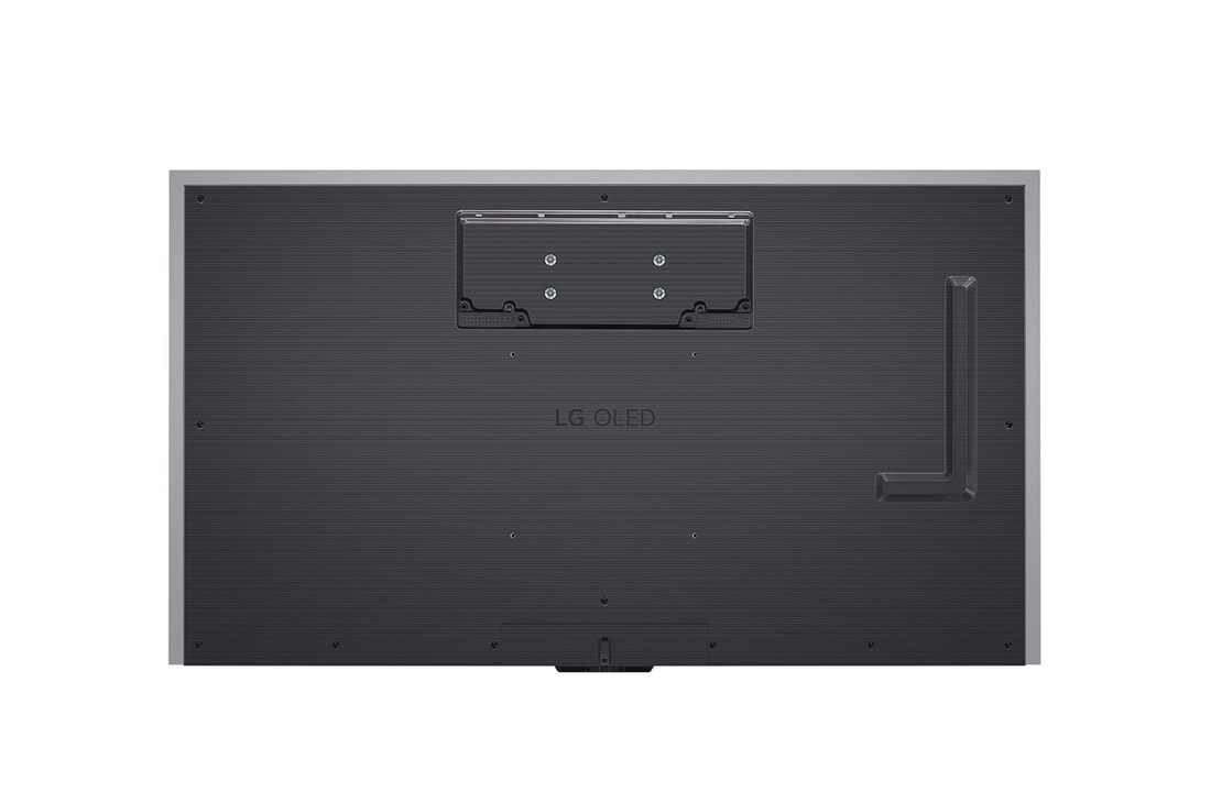 Rückansicht des LG OLED evo AI M4 4K Smart TV Fernsehers mit Wandhalterungsschnittstelle.
