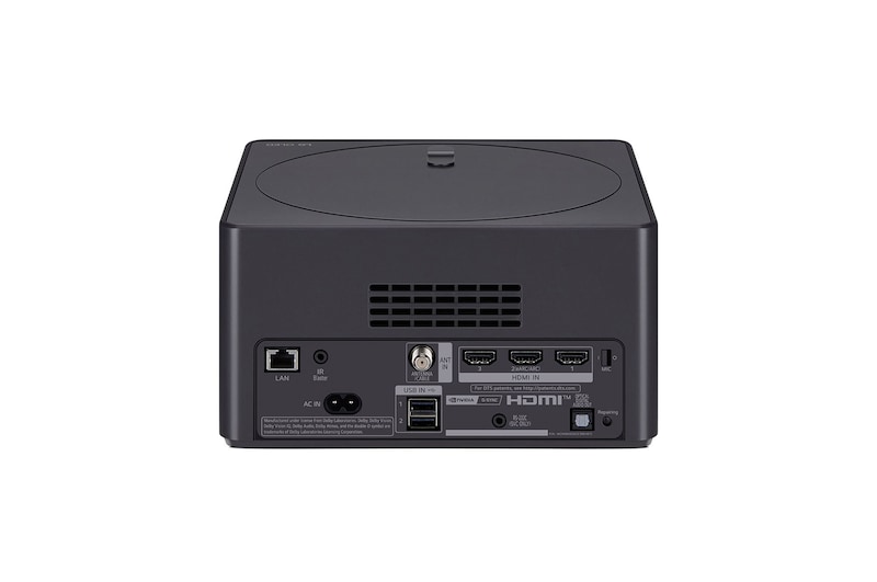 Rückseite der Zero Connect Box für den LG OLED evo AI M4 4K Smart TV Fernseher mit allen verfügbaren Anschlüssen.