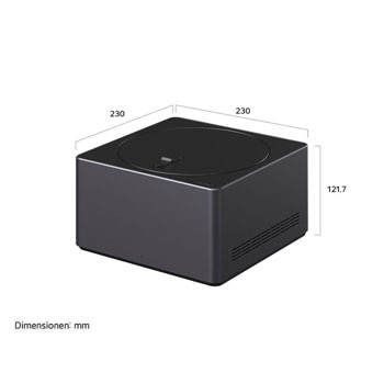 Zero Connect Box mit den entsprechenden Größenangaben in Millimetern.