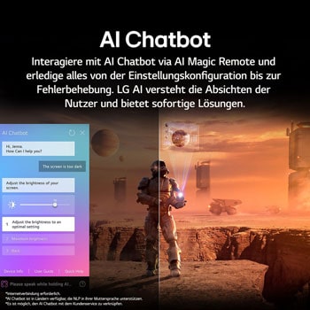 Innenansicht eines eleganten Hauses. Es werden viele verschiedene Kunstwerke angezeigt. An der Mittelwand befindet sich ein LG TV mit Kunstwerken auf dem Bildschirm. Der Fernseher sieht aus wie ein Gemälde aus einem Museum.