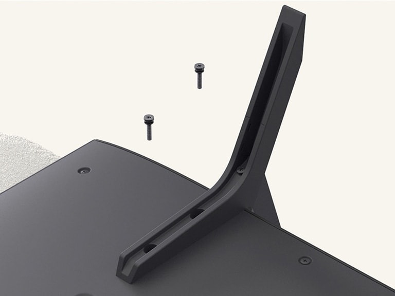 Erfahren Sie, wie Sie Ihren LG QNED80 AI 4K Smart TV mit dem mitgelieferten Standfuß sicher und stabil aufstellen.
