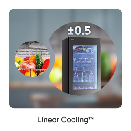 LG Kühl-Gefrierkombination GBG7190CEV zeigt Linear Cooling mit $\pm$0,5 °C Temperaturkonstanz, hält Obst und Gemüse länger frisch.