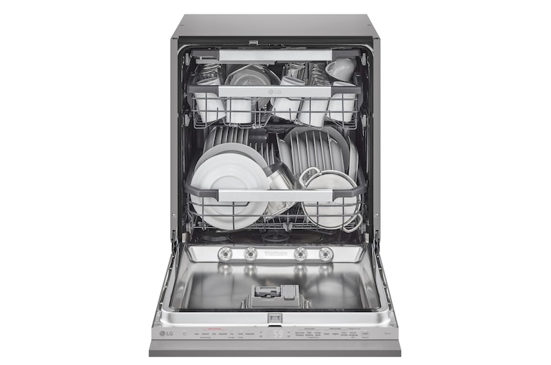 Vorderseite von Vollintegrierbarer Geschirrspüler Silber (Energieklasse A, 43 dB, 10 Programme) mit TrueSteam & QuadWash | DB476TXS