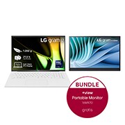 Vorderseite von 17 Zoll Notebook mit Windows 11 Home | Intel®​ Core™ Ultra7​ Prozessor | ​16 LPDDR5X​ RAM | ​1TB SSD | 17Z90S-G.AA77G &#43; 16 Zoll &#43;view für LG gram Portable Monitor mit USB Typ-C™ und 45 W Power Delivery 17Z90SAA77G.16MR70