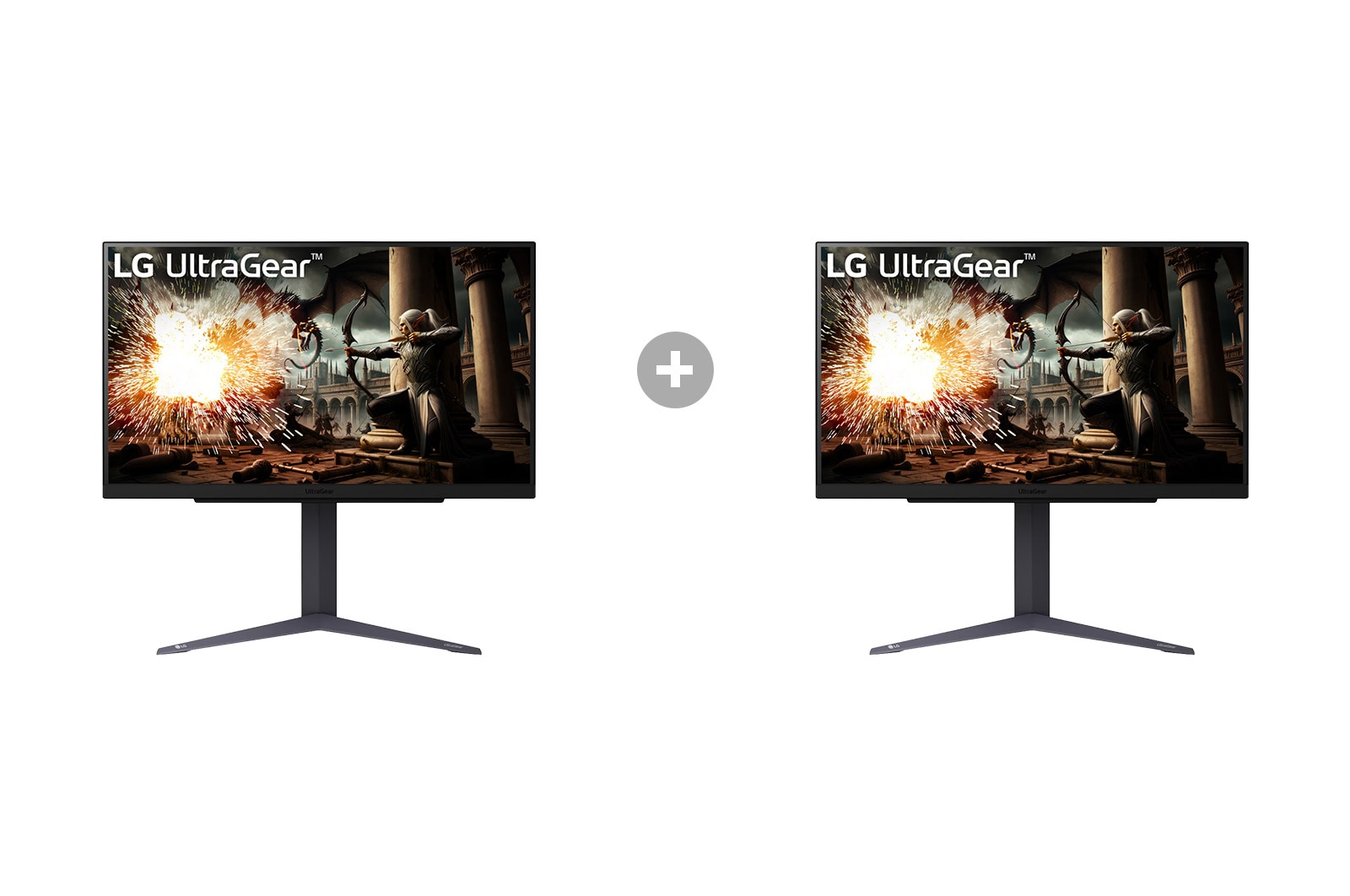 Vorderseite von 2x UltraGear™ 27 Zoll QHD IPS 180 Hz (O/C 200 Hz) Gaming Monitor | 1 ms (GtG), HDR10 27GS75QX-B.27GS001