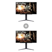 Vorderseite von 2x UltraGear™ 27 Zoll QHD IPS 180 Hz (O/C 200 Hz) Gaming Monitor | 1 ms (GtG), HDR10 27GS75QX-B.27GS001