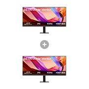 Vorderseite von 2x 34 Zoll UltraWide 21:9 WFHD (2.560 x 1.080) IPS-Display 34U511A-B.34U5001