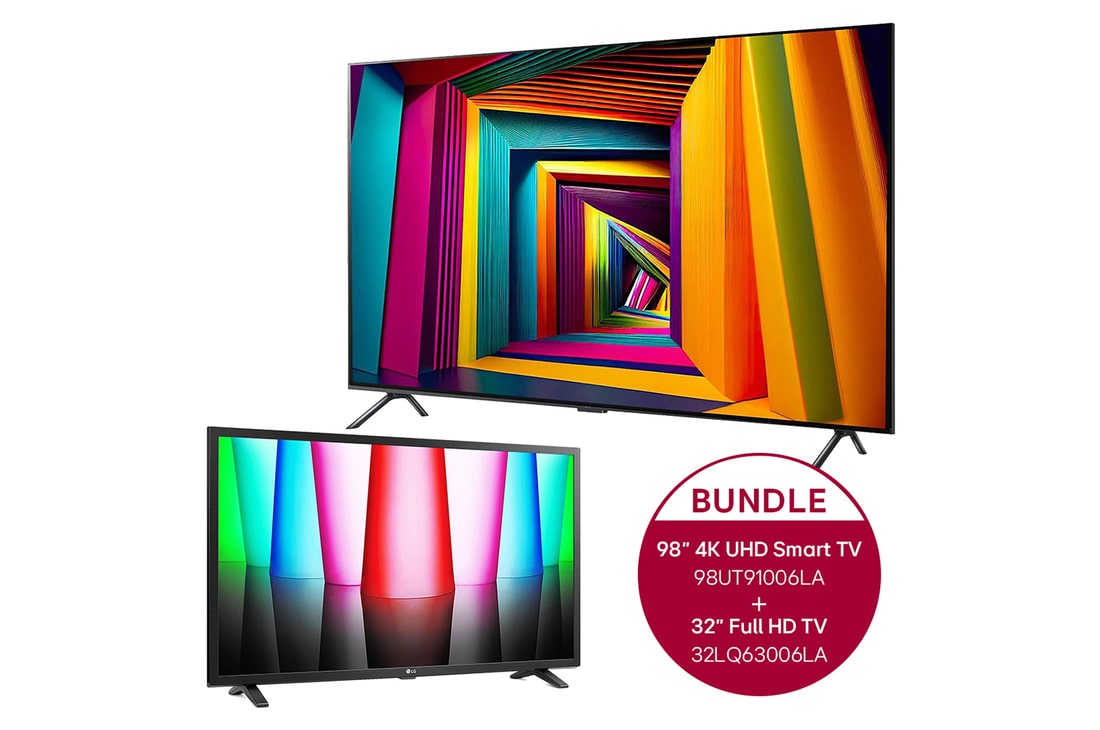 LG 98 Zoll 4K LG UHD Smart TV UT91 + 32 Zoll LG Full HD TV LQ63, 98UT91006LA.32LQ63