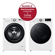 Vorderseite von Waschmaschine (11 kg, 1.400 U./Min., EEK A) &#43; Trockner Weiß (9 kg, EEK A&#43;&#43;&#43;) mit Dual Inverter Wärmepumpentechnologie F4WR4911P.RT90V9W