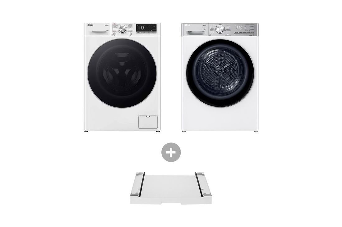 LG Waschmaschine Weiß (EEK A-20%, 13 kg) F4WR7031 & Trockner Weiß (EEK C, 9 kg) RT90V9W & Zwischenbaurahmen für Waschmaschinen und Trockner I DSTWH, F4WR7031.V9A2DST002