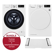 Vorderseite von Waschmaschine mit AI DD® | 10,5 kg | Energieeffizienzklasse A  &#43; Trockner (8 kg, EEK A&#43;&#43;) mit Dual Inverter Wärmepumpentechnologie  F4WV710P1E.V3RT8N
