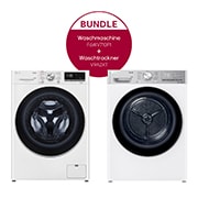 Vorderseite von Waschmaschine Weiß (10,5 kg, 1.600 U./Min., EEK A) &#43; Trockner (10 kg, EEK A&#43;&#43;&#43;) mit Dual Inverter Wärmepumpentechnologie F6WV710P1.V9A2XT