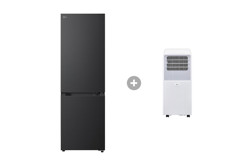 Vorderseite von Vollintegrierbare Kühl-Gefrierkombination (EEK A, 333L, 186cm hoch, 59,7cm breit) GBBS716AEV & Mobile Klimaanlage GBBS716AEV.TF09001