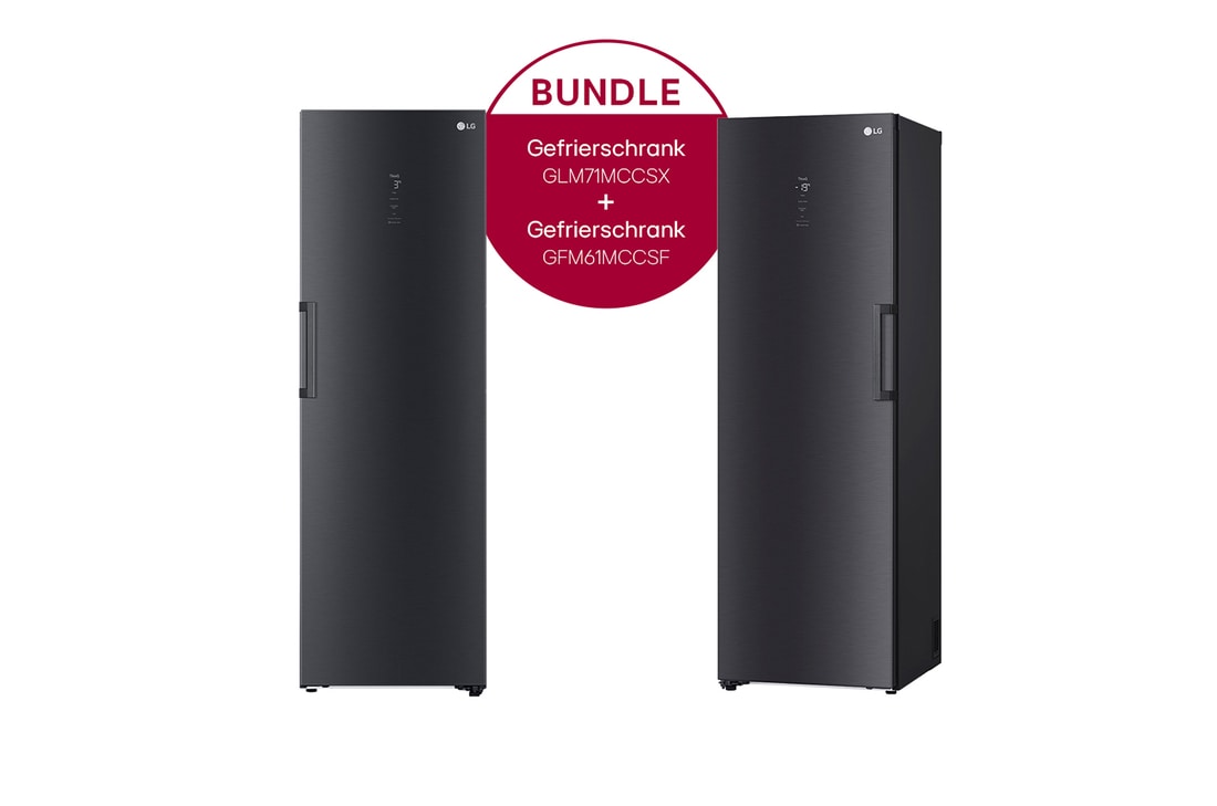 LG Freistehender Kühlschrank (C, 386L, 186cm hoch) und Gefrierschrank (D, ​324L, 186cm hoch) im Set | GLM71MCCSX.61MCCSF, GLM71MCCSX.61MCCSF