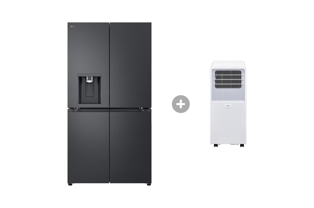 LG Multi-Door Kühlschrank (EEK E ,641L, 179,2 cm hoch) GML960EVBE & Mobile Klimaanlage, GML960EVBE.TF09001