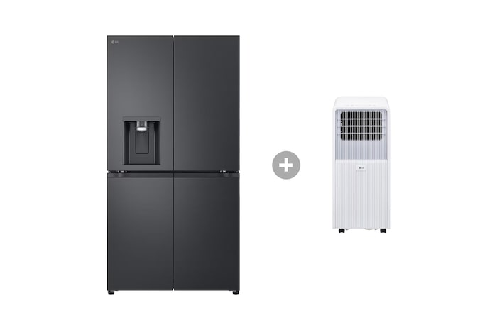 LG Multi-Door Kühlschrank (EEK E ,641L, 179,2 cm hoch) GML960EVBE & Mobile Klimaanlage, GML960EVBE.TF09001