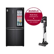 Vorderseite von Multi-Door Kühlschrank mit InstaView Door-in-Door® (E, 530L,178,7cm hoch) und Handstaubsauger Fantasy Silver im Set | GMQ844MC5E.CORE1S GMQ844MC5E.CORE1S