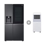 Vorderseite von Side-by-Side Kühlschrank mit InstaView Door-in-Door® (EEK E, 635L, 179cm hoch) GSXV90MCAE & Mobile Klimaanlage GSXV90MCAE.TF09001