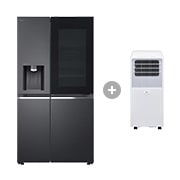Vorderseite von Side-by-Side Kühlschrank mit InstaView Door-in-Door® (EEK E, 635L, 179cm hoch) GSXV91MCAE & Mobile Klimaanlage GSXV91MCAE.TF09001