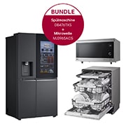 Vorderseite von Side-by-Side Kühlschrank mit InstaView Door-in-Door® (E, 635L, 179cm hoch) mit Eis-, Crushed Ice- und Wasserspender & internem Wassertank | GSXV91MCAE + DB476TXS + MJ3965ACS GSXV91MCAE.DB47MJ3014