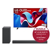 LG 42 Zoll LG OLED evo C4 4k Smart TV + 3.1.2 Dolby Atmos® Soundbar mit 380 Watt, OLED42C47LA.DS75Q
