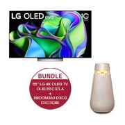 Vorderseite von 55&#34; LG 4K OLED evo TV &#43; XBOOM360 DXO3 OLED55C37LA.DXO3QBE