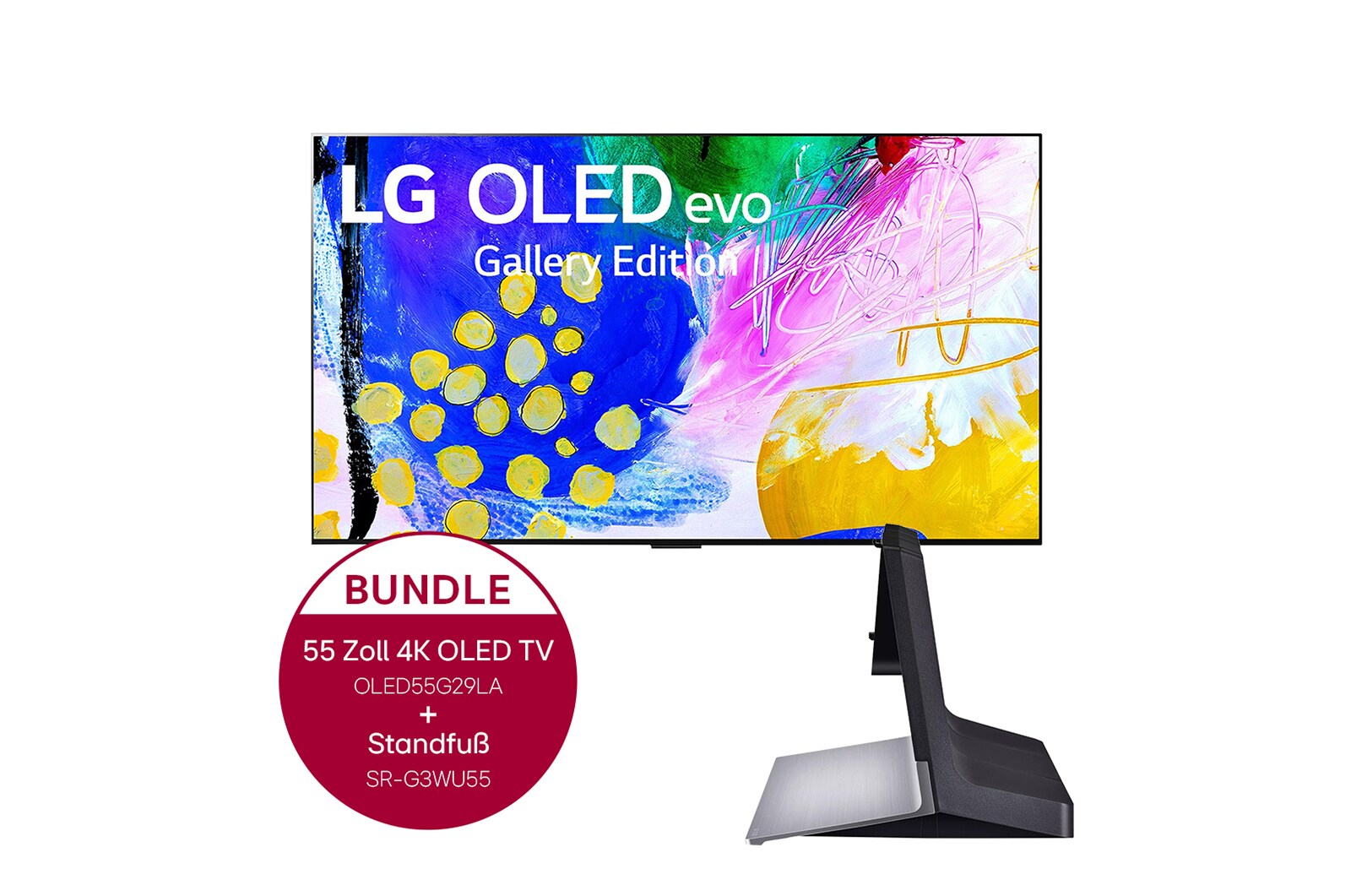 LG 55 Zoll LG 4K OLED evo TV G2 & Standfuß OLED G2/G3-Serie, OLED55G29LA.G3WU55