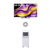 Vorderseite von 55 Zoll LG OLED evo AI G5 4K Smart TV + Mobile Klimaanlage (9000 BTU) OLED55G59LS.TF09001