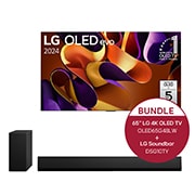 LG 65 Zoll LG OLED evo G4 4k Smart TV + 3.1 Dolby Atmos®️ Design-Soundbar mit 420 Watt, OLED65G48LW.DSG10TY