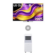 Vorderseite von 65 Zoll LG OLED evo AI G5 4K Smart TV + Mobile Klimaanlage (9000 BTU) OLED65G59LS.TF09001