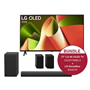 Vorderseite von 77 Zoll LG OLED B4 4K Smart TV &#43; 4.1 Soundbar DS40TR mit 400 Watt OLED77B4ELA.DS40TR