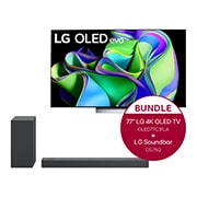 LG 77" LG 4K OLED evo TV C3 & 3.1.2 Dolby Atmos® Soundbar mit 380 Watt, OLED77C31LA.DS75Q