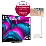 Vorderseite von 77 Zoll LG OLED evo AI C5E 4K Smart TV &#43; LG StanbyME OLED77C5ELB.27ART10