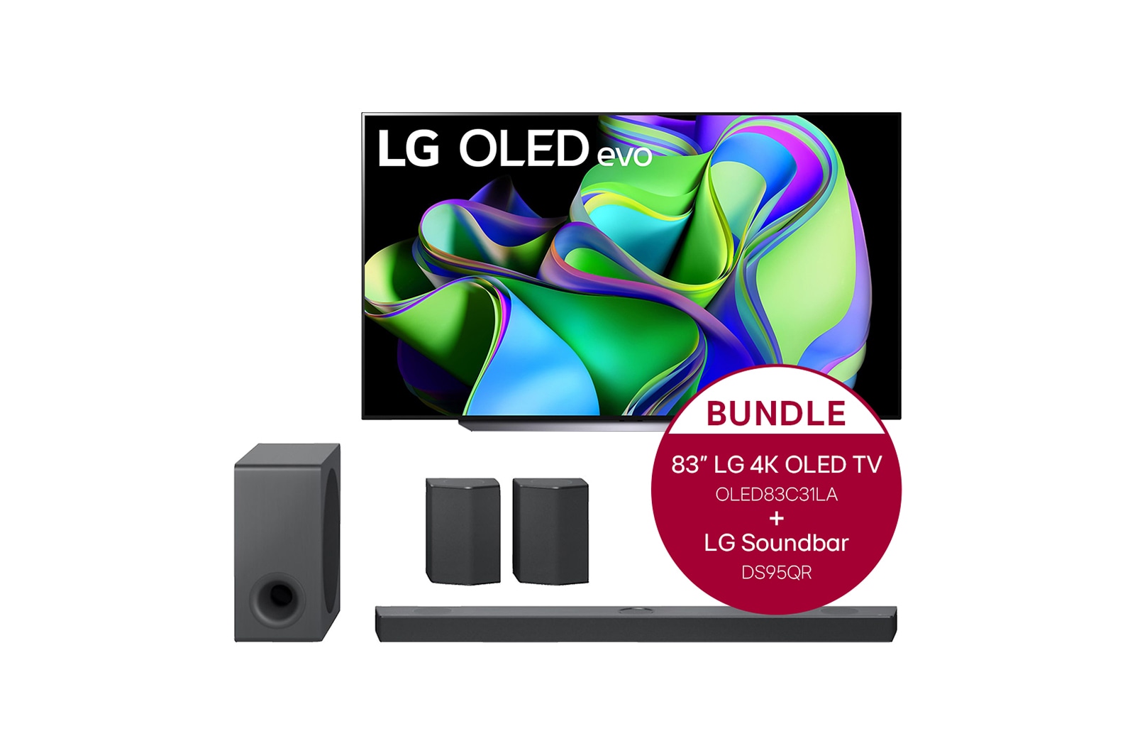 LG 83" LG 4K OLED evo TV C3 & 9.1.5 Dolby Atmos® Soundbar mit 810 Watt, OLED83C31LA.DS95QR