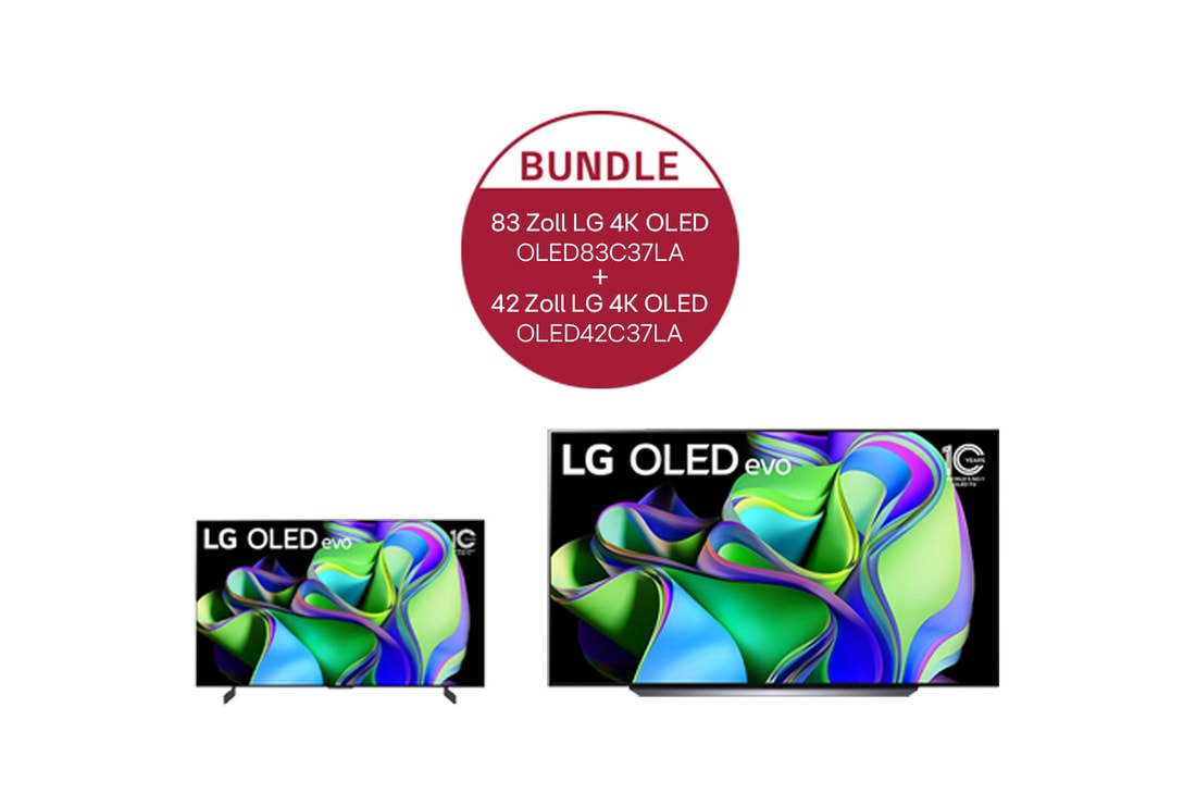 LG 83 Zoll LG 4K OLED evo TV C3 + 42 Zoll LG 4K OLED evo TV C3, OLED83C37LA.42C37LA